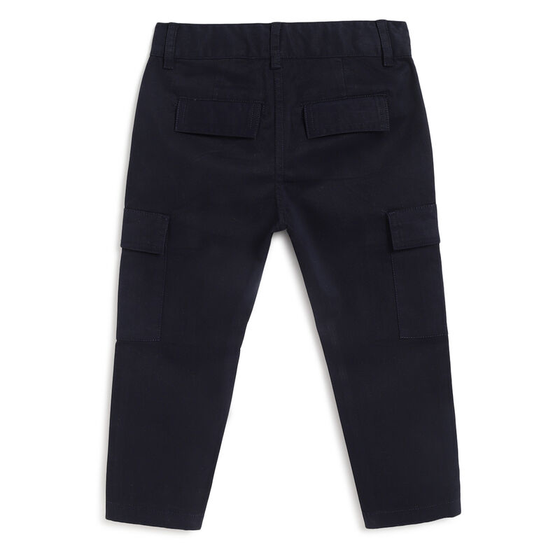 Boys Dark Blue Solid Long Trousers image number 1